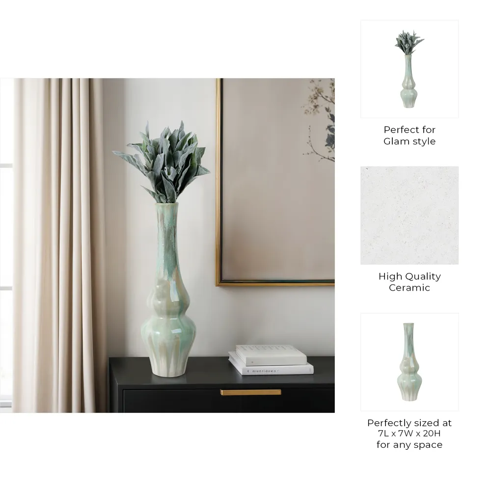 HADFIELDHOLM GREEN VASE 20 (IN)