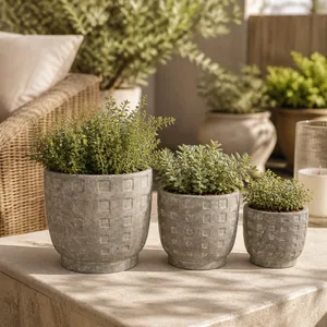 LEONABURN SET OF 3 GRAY PLANTER 9 (IN) 2