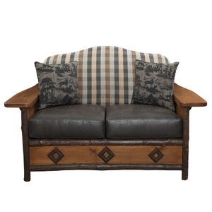 Hickory Log  Diamond Peak Loveseat - Premium Fabric - Seat:  Fabric TBD;   Backrest:  Fabric TBD 5