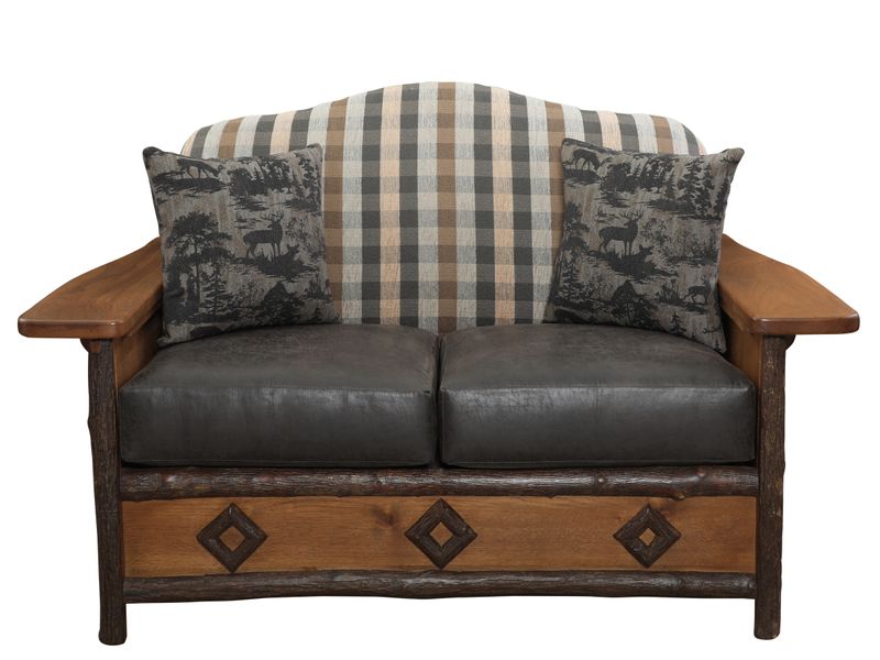 Hickory Log  Diamond Peak Loveseat - Premium Fabric - Seat:  Fabric TBD;   Backrest:  Fabric TBD 5