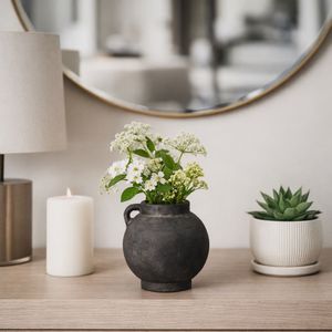 CORBINFORD BLACK VASE 8 (IN) 13