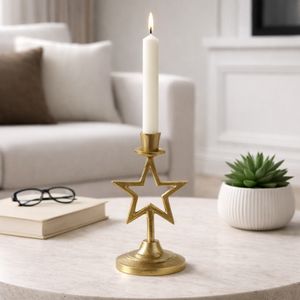 BRICEHAVEN GOLD CANDLE HOLDER 9 (IN) 12