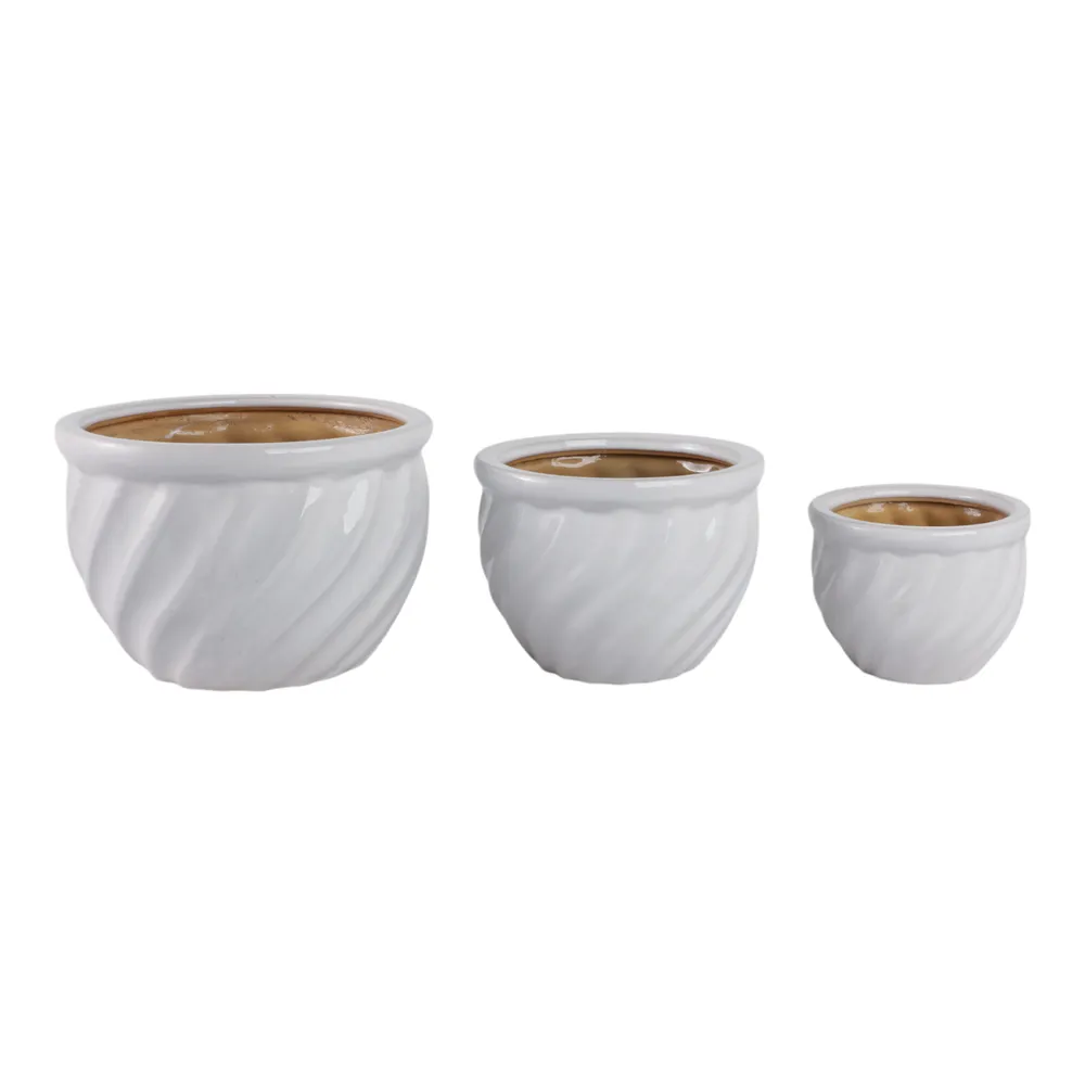 RAYMONDHAVEN SET OF 3 WHITE PLANTER 9 (IN)