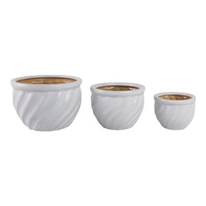RAYMONDHAVEN SET OF 3 WHITE PLANTER 9 (IN) 1