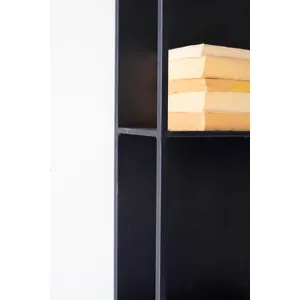 Tall Black Metal Four-Tiered Wall Shelf 2