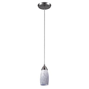 Milan 3'' Wide 1-Light Mini Pendant - Satin Nickel with Snow White Glass 1