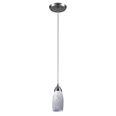 Milan 3″ Wide 1-Light Mini Pendant - Satin Nickel with Snow White Glass