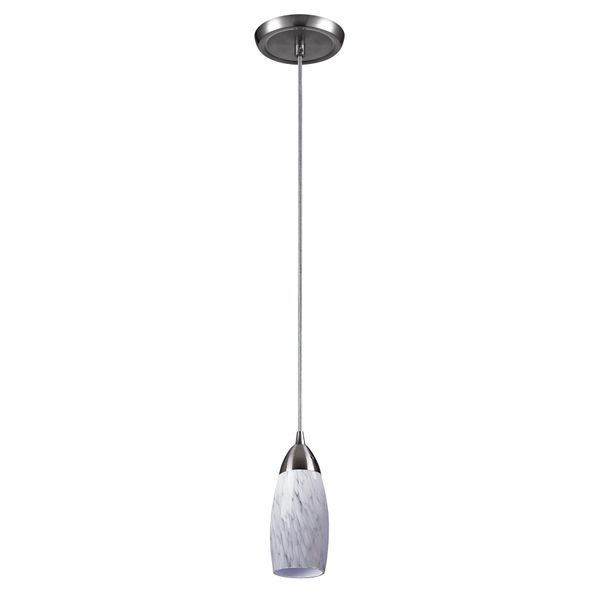 Milan 3'' Wide 1-Light Mini Pendant - Satin Nickel with Snow White Glass