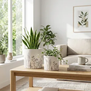 DARRENOAK SET OF 2 WHITE PLANTER 8 (IN) 11
