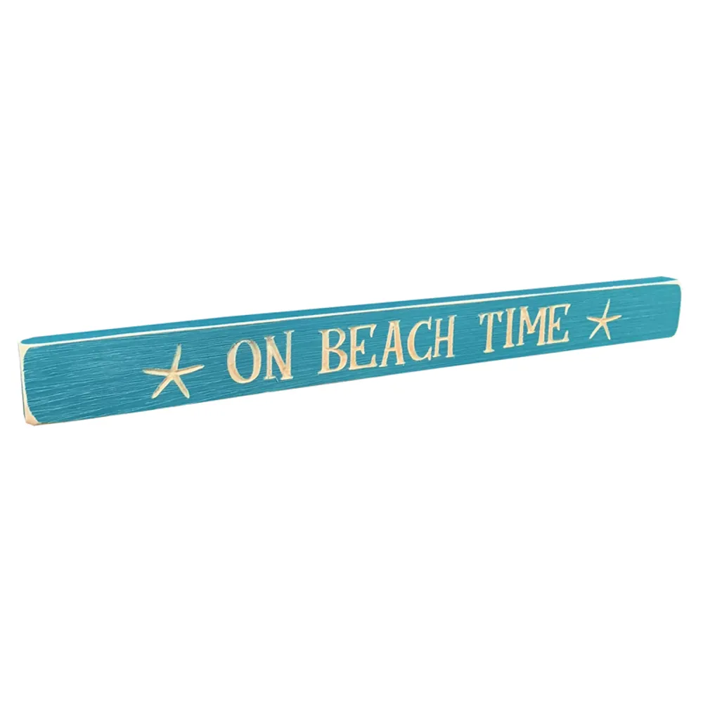 18" USA ON BEACH TIME BARNWOOD SIGN