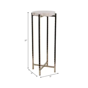 DUNEROSE WHITE TABLE 27 (IN) 10
