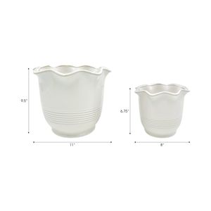 ALECHAVEN SET OF 2 IVORY PLANTER 11 (IN) 10