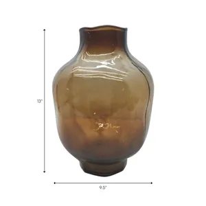 SARAHCLIFF BROWN GLASS VASE 13 (IN) 10
