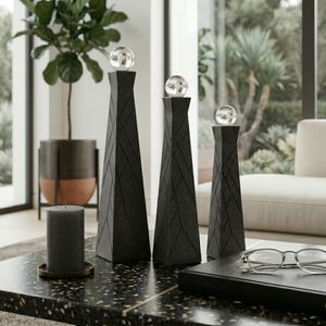 WESTONRUN SET OF 3 BLACK DECOR 14 (IN) 10