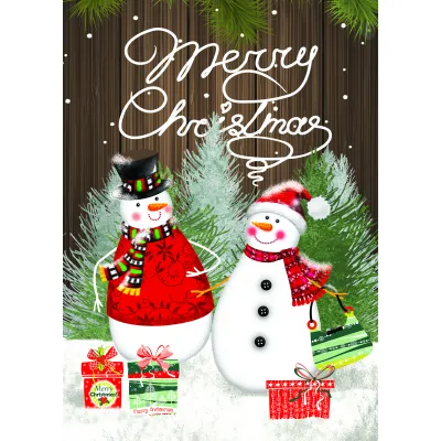 Snowman Presents Garden Flag 12in by 18in