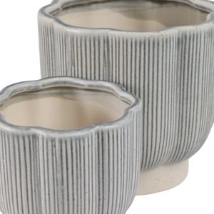 CARVERVALE SET OF 2 BLUE PLANTER 8 (IN) 6