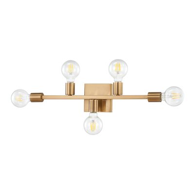 Attune 22″ Wide 5-Light Vanity Light - Burnished Brass