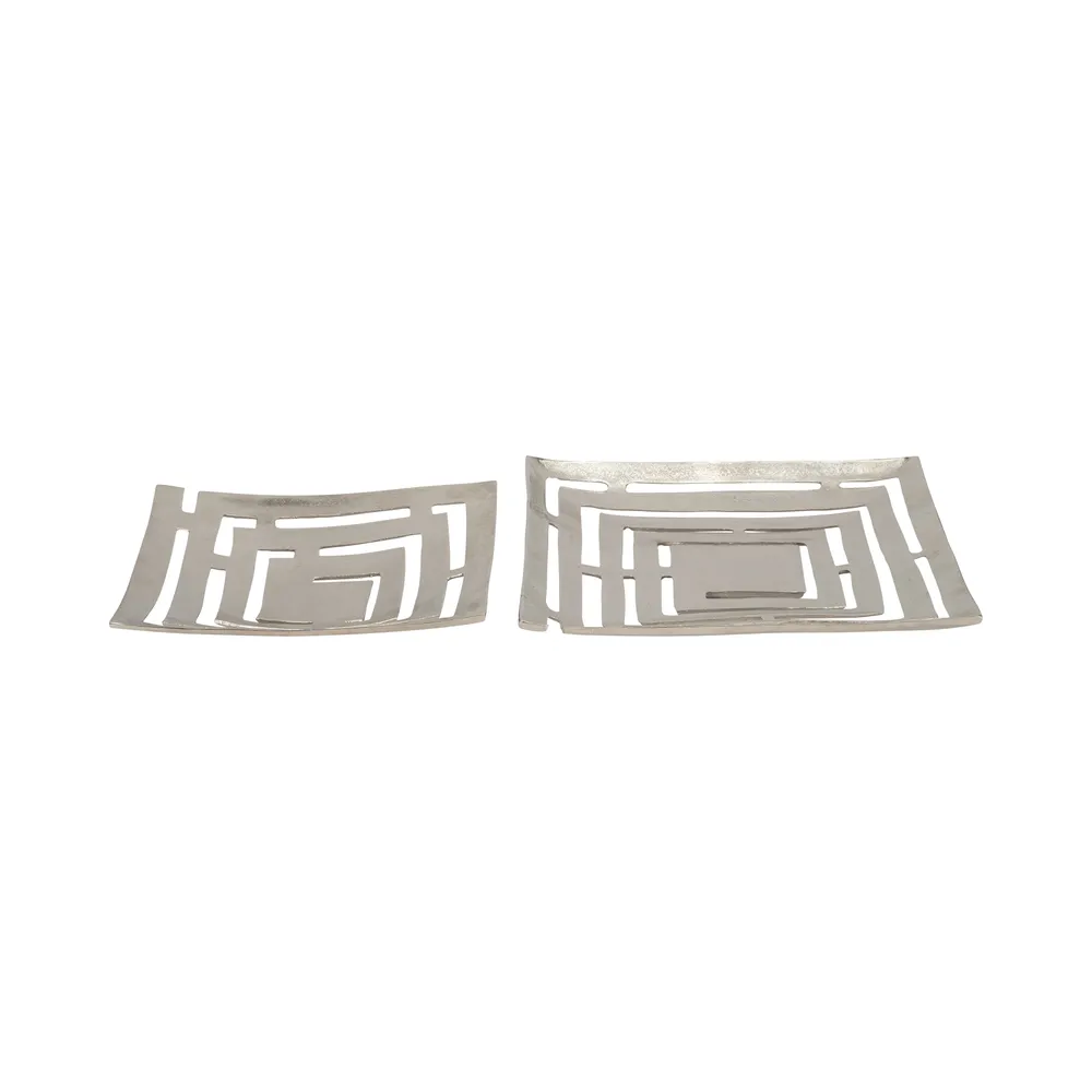 GRAHAMHAVEN SET OF 2 SILVER METAL 3 (IN)