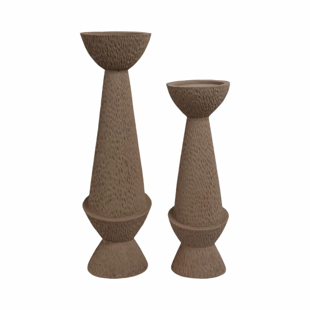 VALECLIFF SET OF 2 TAN CANDLE HOLDER 20 (IN)