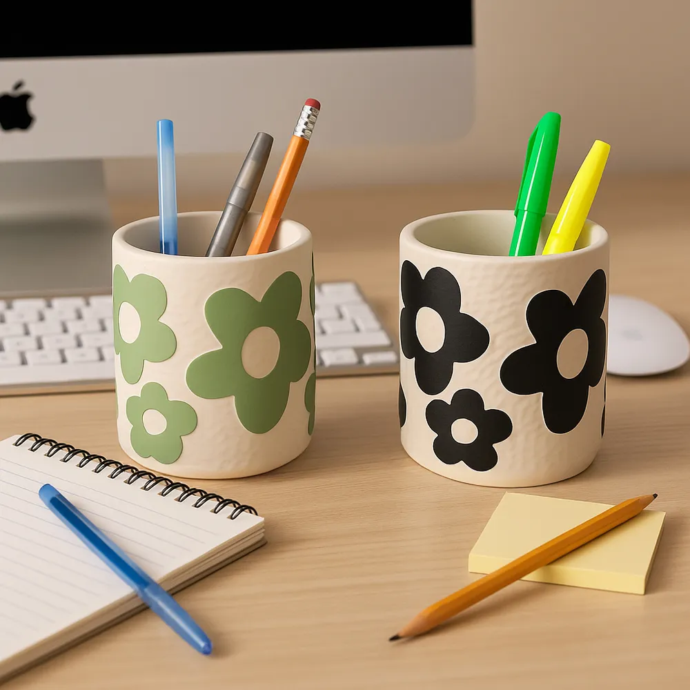NILEHOLM SET OF 2 WHITE PENCIL CUP 4 (IN)