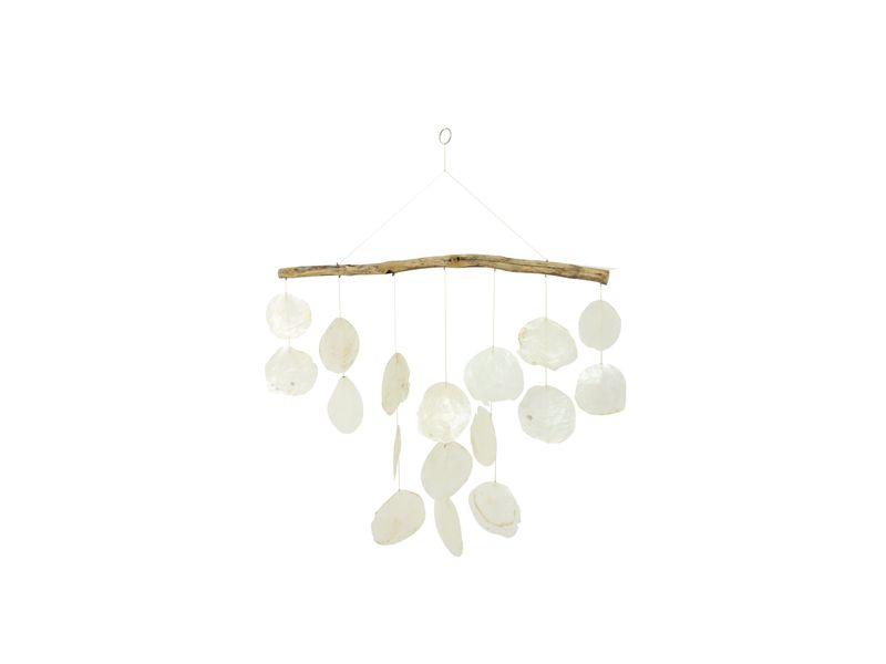 19.5" x 22" Natural Capiz Shell Wind Chime 1