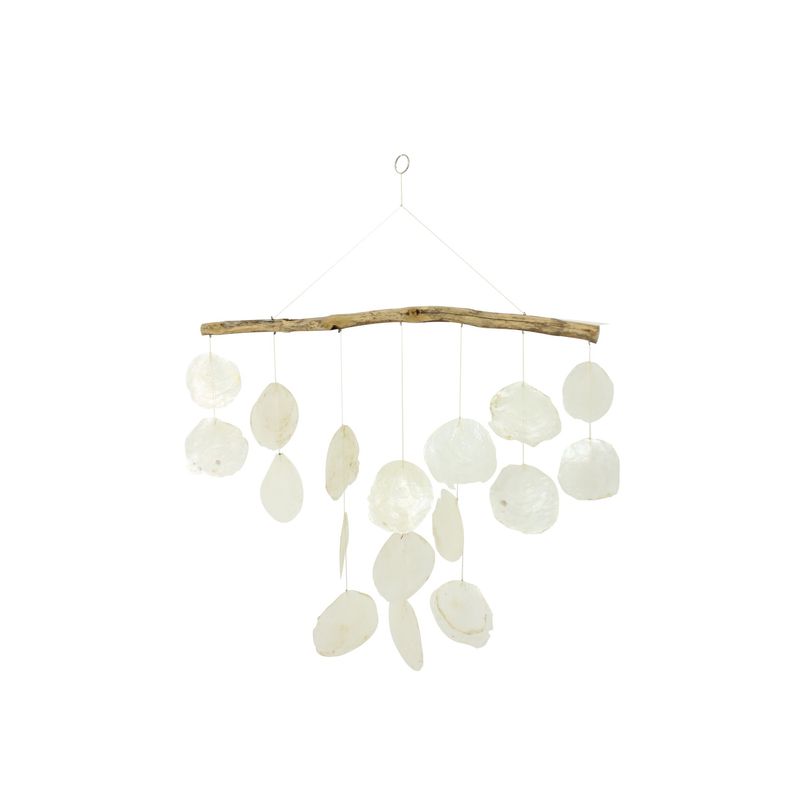 19.5" x 22" Natural Capiz Shell Wind Chime