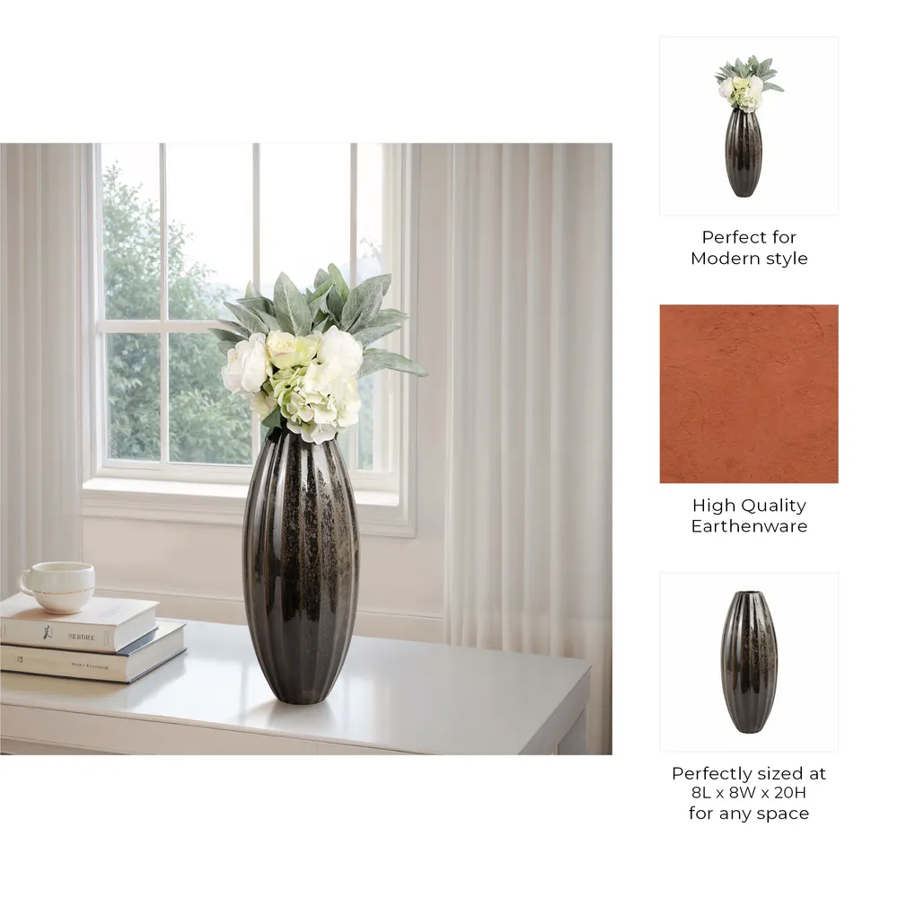 TILTONRIDGE BLACK VASE 20 (IN)
