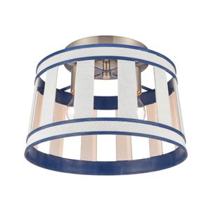 White Burlap 14'' Wide 2-Light Semi Flush Mount - Ocean Blue 3