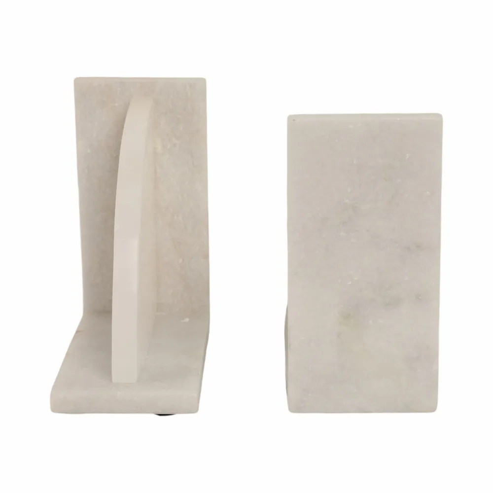 JULIANWIND SET OF 2 WHITE BOOKENDS 6 (IN)