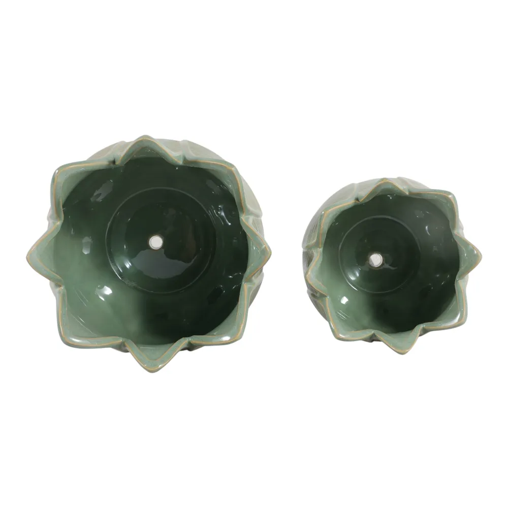 BRADYRIDGE SET OF 2 GREEN PLANTER 7 (IN)
