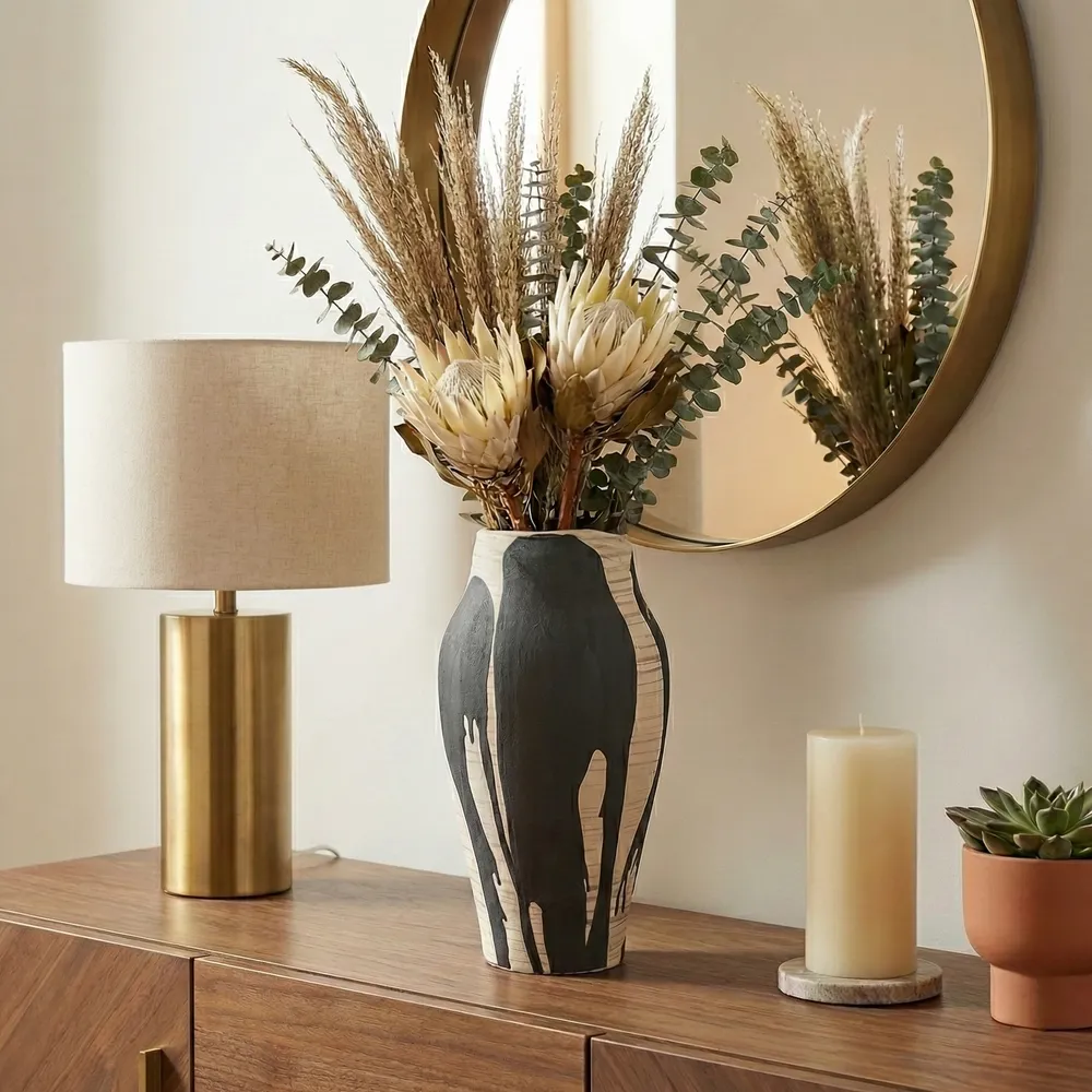 HESTONHAM BLACK VASE 15 (IN)