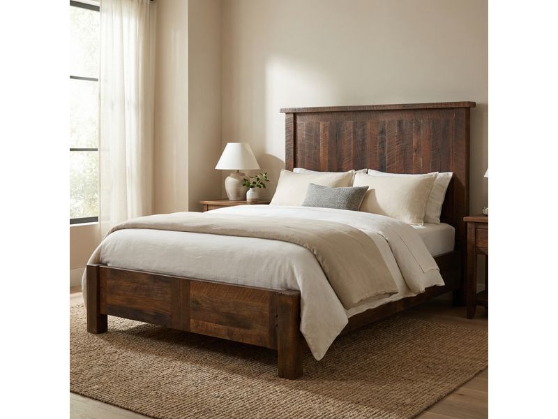 Barnwood Traditional Bed with Rail System - Double 1