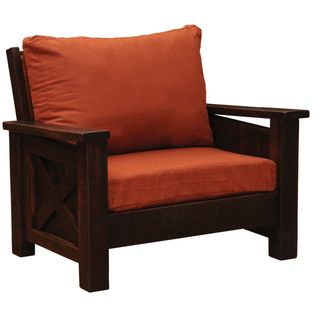 WoodShop Chair-and-a-half - Customer Material - Backrest:  Fabric TBD; Seat:  Fabric TBD