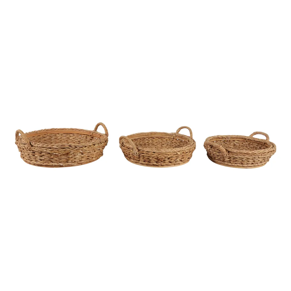THEADALE SET OF 3 BROWN TRAY 8 (IN)