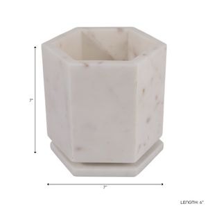 7" MARBLE SWIVEL PENCIL CUP, WHITE 10