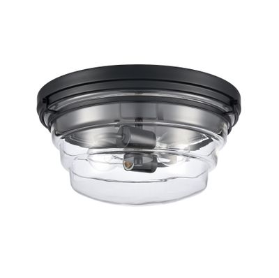 Boyer 14″ Wide 2-Light Flush Mount - Matte Black