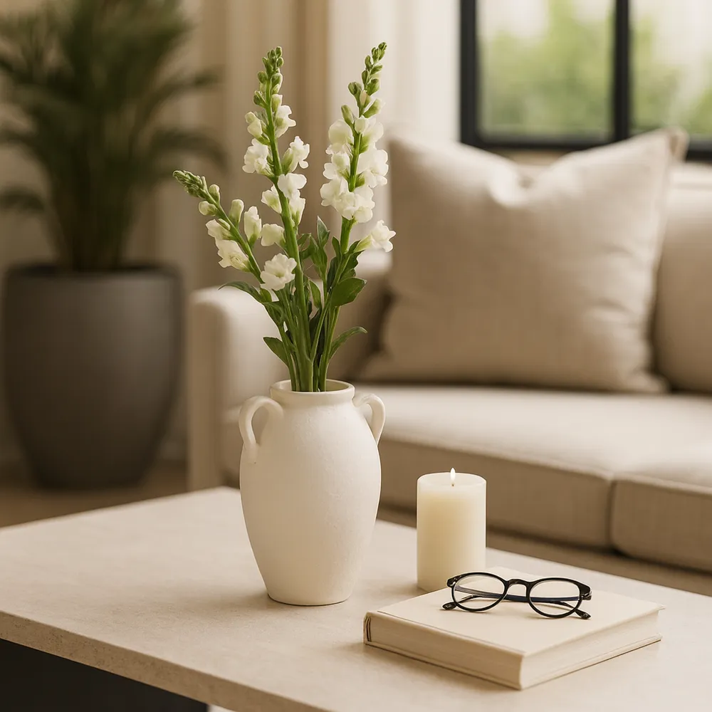 LAYLAFORD WHITE VASE 10 (IN)