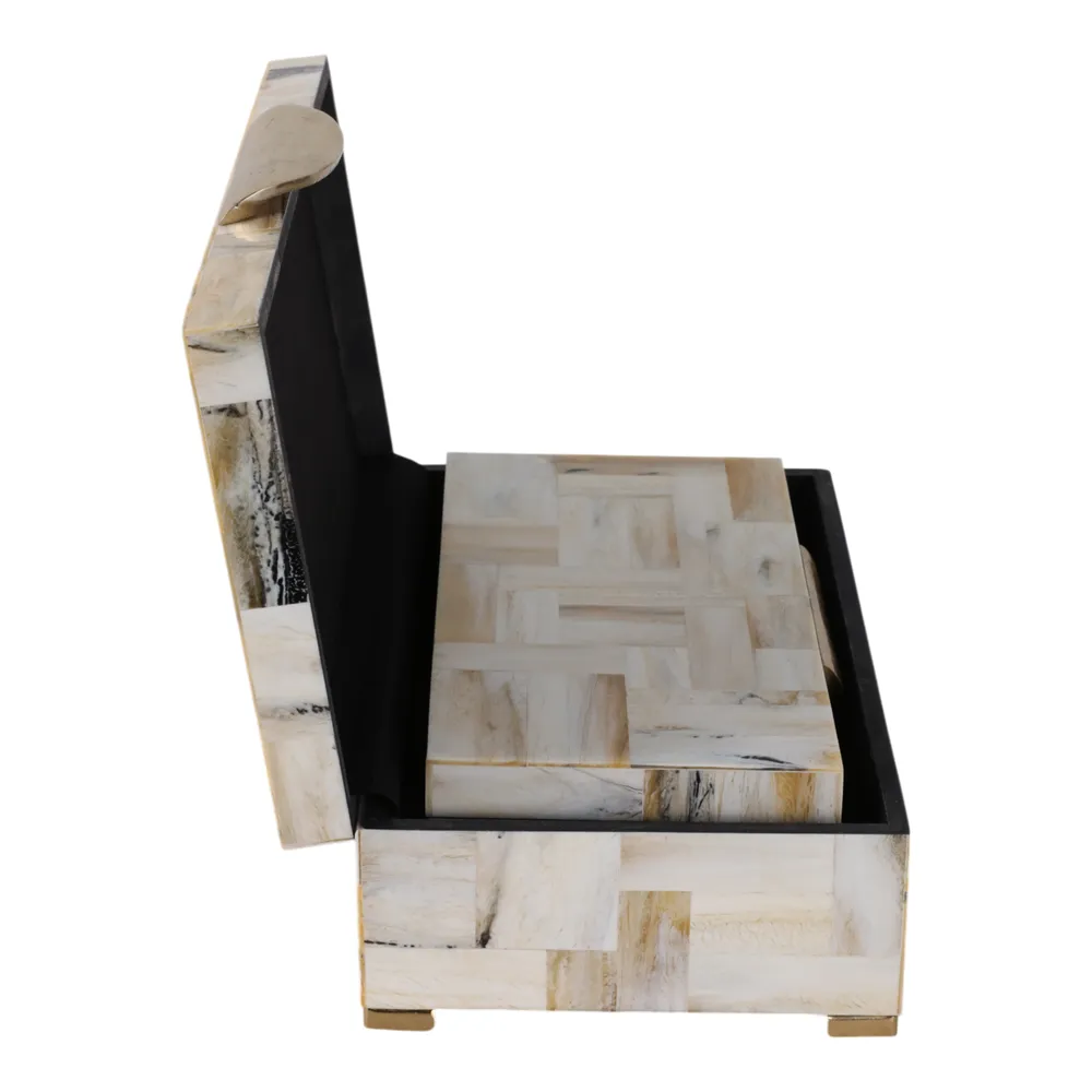 CLAXTONWORTH SET OF 2 TAN BOXES 5 (IN)