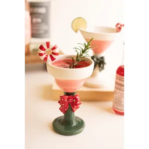 Set of 2 Novelty Ceramic Christmas Martini Glasses 7