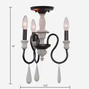 Brownell 12.5'' Wide 3-Light Semi Flush Mount - Anvil Iron 2