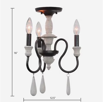 Brownell 12.5″ Wide 3-Light Semi Flush Mount - Anvil Iron