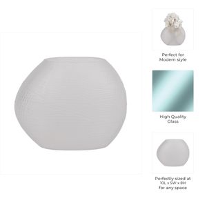 HELTONWELL WHITE GLASS VASE 8 (IN) 11