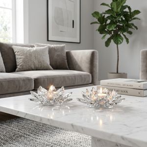 HACKETTWELL SET OF 2 SILVER CANDLE HOLDER 2 (IN) 10