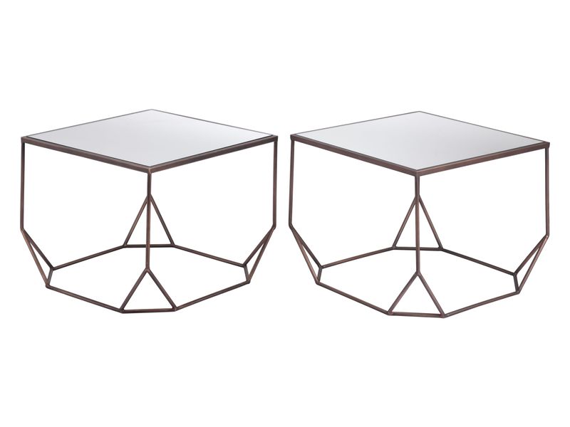 Arzon Coffee Table Set Bronze 4