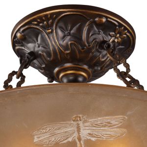 Restoration 16'' Wide 3-Light Semi Flush Mount - Antique Golden Bronze 4