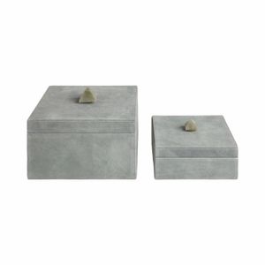 DEANTON SET OF 2 GRAY BOXES 7 (IN) 5