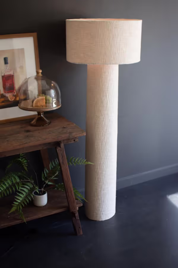 Boucle Fabric Floor Lamp with Shade