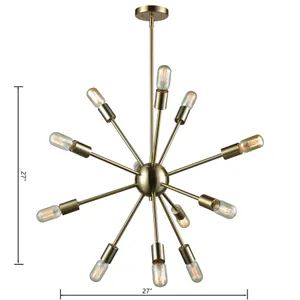 Delphine 27'' Wide 12-Light Chandelier - Satin Brass 2