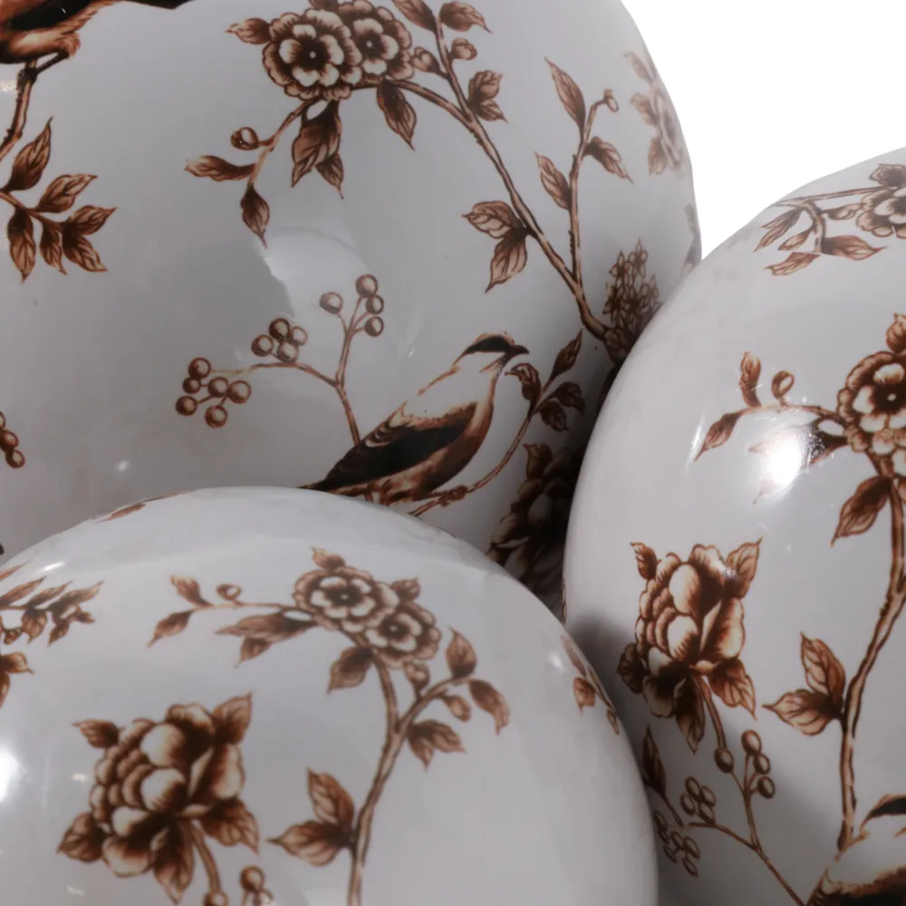 MAXBROOK SET OF 3 BROWN ORBS 6 (IN)
