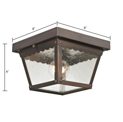 Springfield 8'' Wide 1-Light Outdoor Flush Mount - Hazelnut Bronze